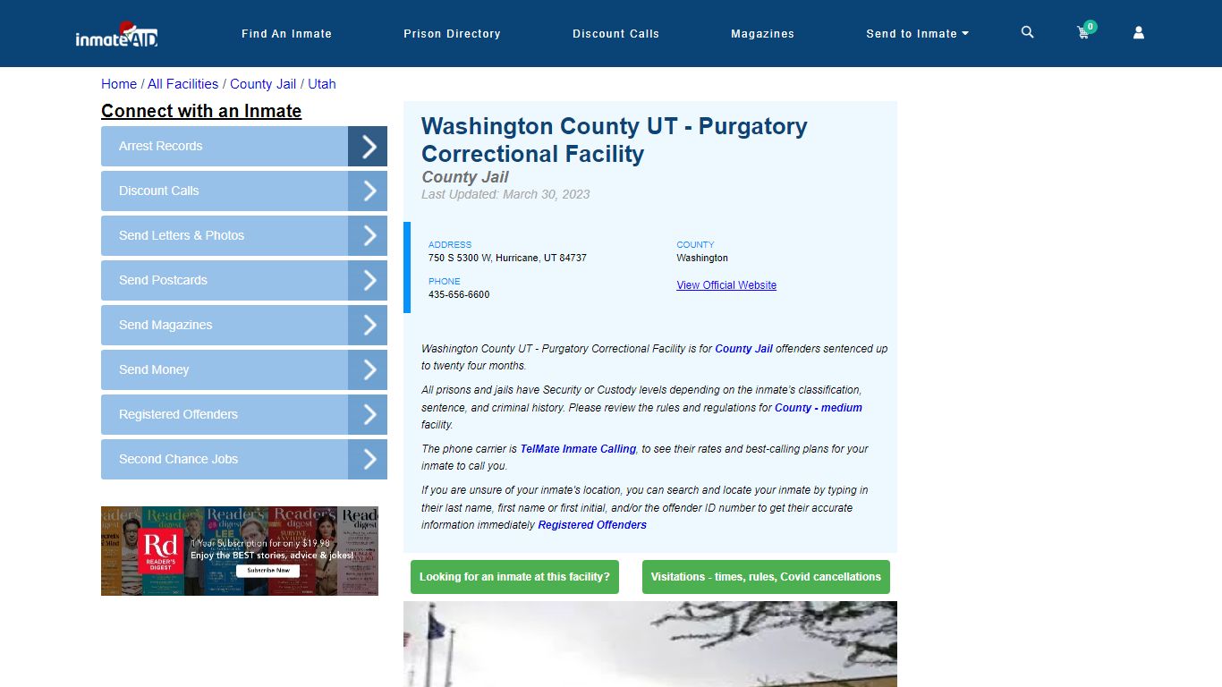 Washington County UT - Purgatory Correctional Facility - Inmate Locator ...